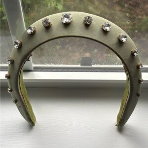 💚 FLAWED - Hill House Green Moire Jeweled Halo Headband 💚